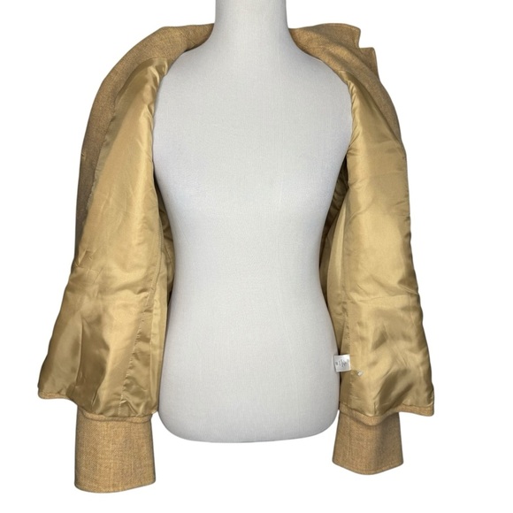 Talbots Women’s Pastel Yellow Pleated Button 100% Wool Blazer Women’s Size 1X - Picture 7 of 16